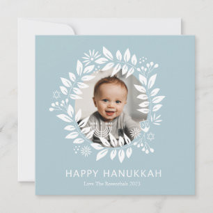 Tarjeta Festiva feliz hanukkah floral