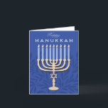 Tarjeta Festiva Feliz Hanukkah Menorah<br><div class="desc">Feliz Hanukkah Menorah diseño foto tarjeta de vacaciones</div>