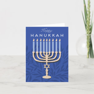 Tarjeta Festiva Feliz Hanukkah Menorah