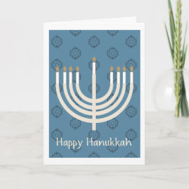 Tarjeta Festiva Feliz Hanukkah Menorah/Estrella de David patrón 2