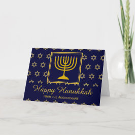 Tarjeta Festiva FELIZ HANUKKAH Menorah Estrella de David Personali