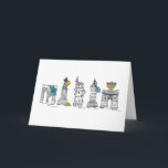 Tarjeta Festiva Feliz Hanukkah New York City NYC Chanukah Holiday<br><div class="desc">Cuenta con un original ilustracion con lápiz y tinta de varios monumentos de la ciudad de Nueva York "vestidos" para las vacaciones. ¡Perfecto para Hanukkah! Este ilustracion Chanukah también está disponible en otros productos. ¿No ves lo que estás buscando? ¿Necesita ayuda con la personalización? Contacte con Rebecca para que tenga...</div>