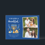 Tarjeta Festiva Feliz Hanukkah Peace Love Lights Stars 2 Photo<br><div class="desc">Envíe sus deseos con esta tarjeta de fotos de vacaciones que incluye un guión de Hanukkah asombroso y símbolos judíos de vacaciones para resaltar su mensaje de bienvenida.</div>