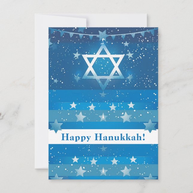 Tarjeta Festiva 🕎 Feliz Hanukkah, personalizable (Anverso)