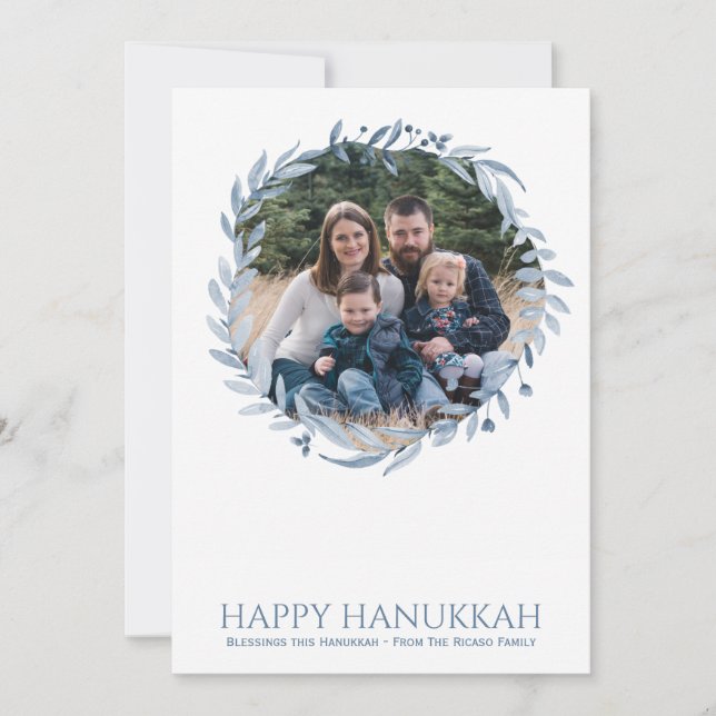Tarjeta Festiva Feliz Hanukkah Personalizado Fotos de guerra de fe (Anverso)