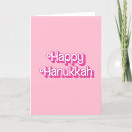Tarjeta Festiva Feliz Hanukkah Pink