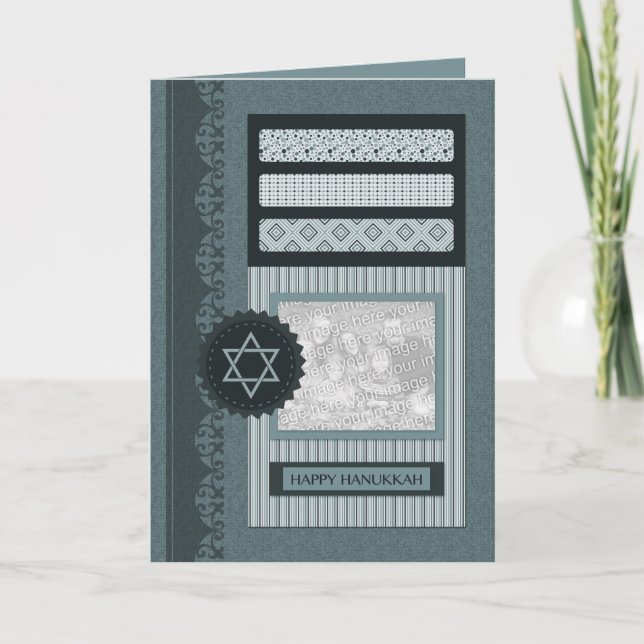 Tarjeta Festiva feliz hanukkah (scrapbook) (Anverso)