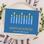Tarjeta Festiva Feliz Hanukkah | Sencillo saludo elegante en velas<br><div class="desc">Feliz Hanukkah | Sencillo saludo elegante en velas</div>