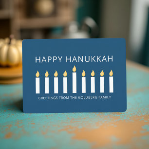 Tarjeta Festiva Feliz Hanukkah   Sencillo y moderno saludo a la ve