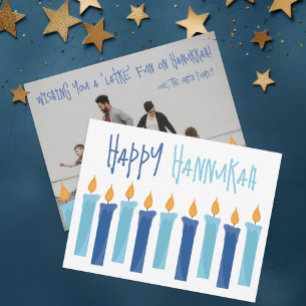 Tarjeta Festiva Feliz Hanukkah   Sencillo y moderno saludo a la ve