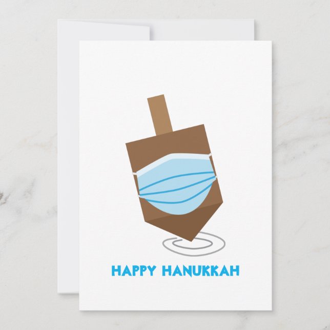 Tarjeta Festiva Feliz Hanukkah - Tapa giratoria con máscara facial (Anverso)