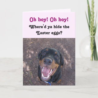 Tarjeta Festiva Feliz Heidi Rottweiler Easter Card