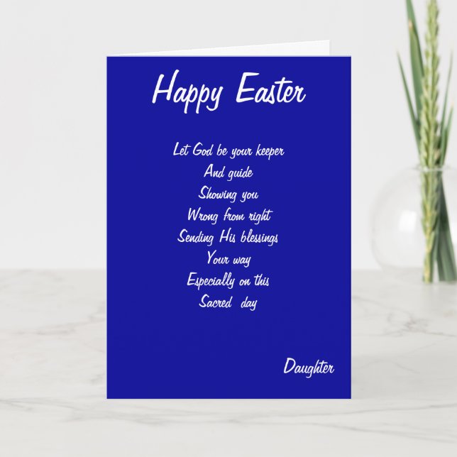 Tarjeta Festiva Feliz hija de Pascua (Anverso)