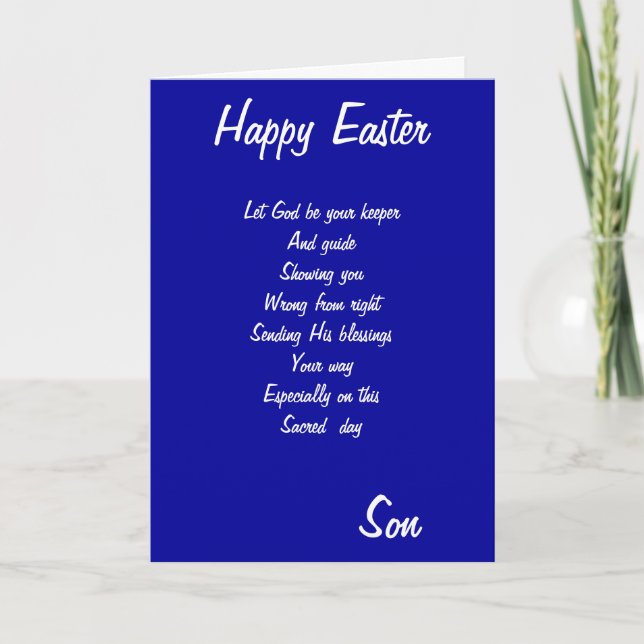 Tarjeta Festiva Feliz hijo de Pascua (Anverso)