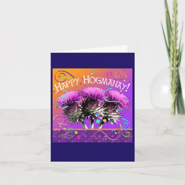 Tarjeta Festiva ¡Feliz Hogmanay! (Anverso)