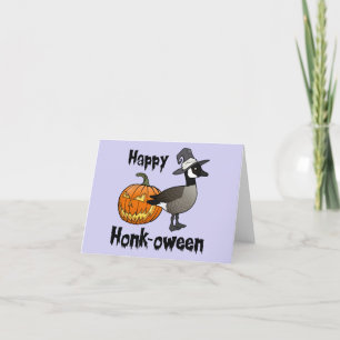 Tarjeta Festiva Feliz Honk-oween Ganso de Canadá Divertido Hallowe