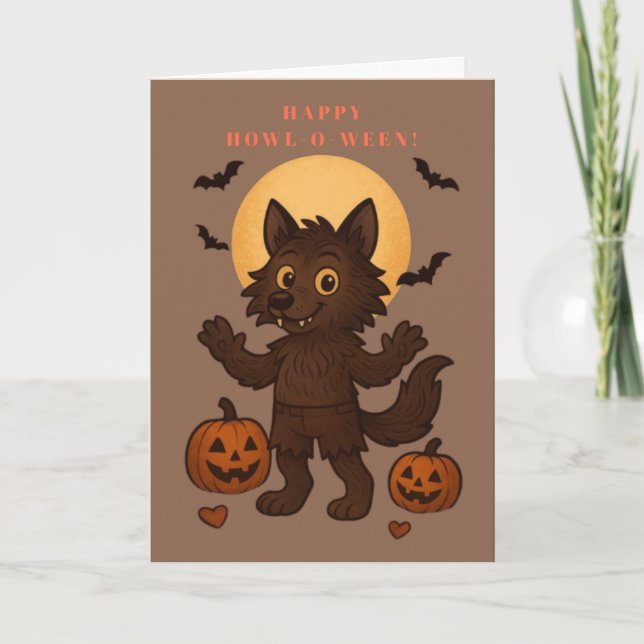 Tarjeta Festiva Feliz Howl-O-Ween (Anverso)