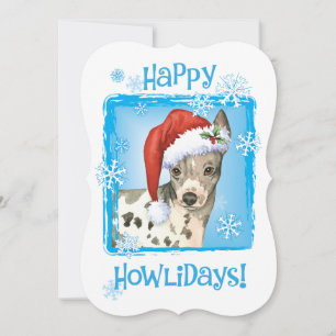 Tarjeta Festiva Feliz Howlidays American Hairless Terrier