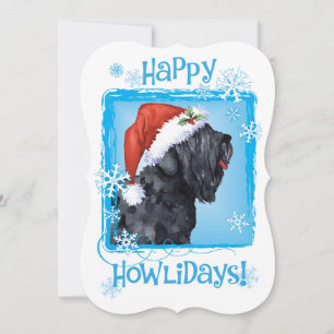 Tarjeta Festiva Feliz Howlidays Black Russian Terrier