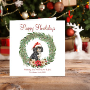 Tarjeta Festiva Feliz Howlidays Cute Cocker Spaniel Dog