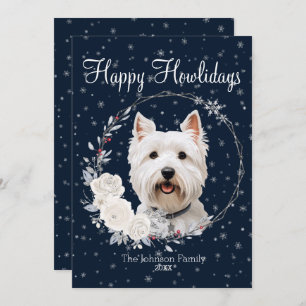 Tarjeta Festiva Feliz Howlidays Cute Westie Dog