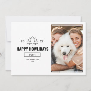 Tarjeta Festiva Feliz Howlidays Familia de Perros Foto 2022
