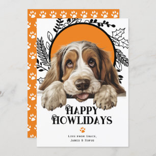 Tarjeta Festiva Feliz Howlidays Grand Basset Griffon Vendeen
