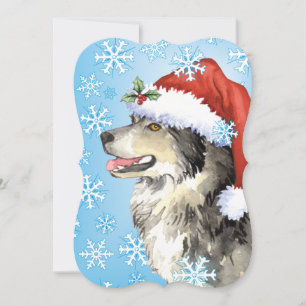 Tarjeta Festiva Feliz Howlidays Malemute