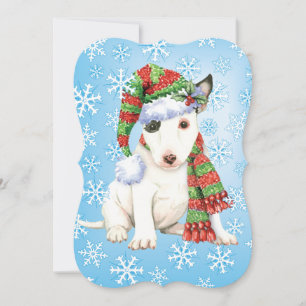 Tarjeta Festiva Feliz Howlidays Mini Bull Terrier