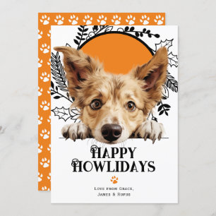 Tarjeta Festiva Feliz Howlidays Portugués Podengo Pequeno