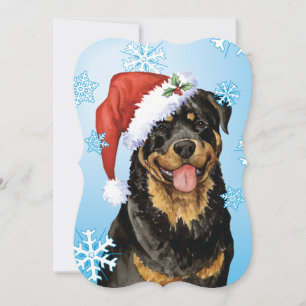 Tarjeta Festiva Feliz Howlidays Rottweiler