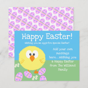 Tarjeta Festiva Feliz Huevo de pollo de Semana Santa Editable