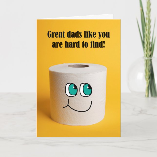 Tarjeta Festiva Feliz humor en papel higiénico del día del padre (Anverso)