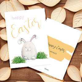 Tarjeta Festiva Feliz Ilustracion acuático conejo de Pascua