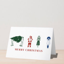 Tarjeta Festiva Feliz Ilustracion navideño