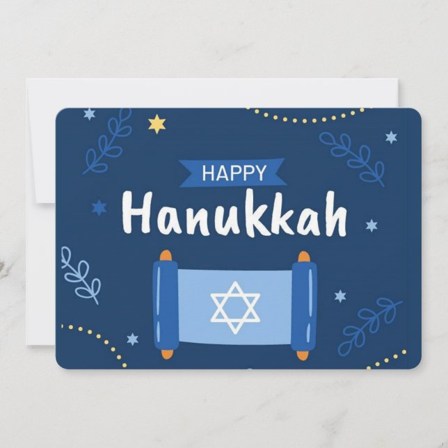 Tarjeta Festiva Feliz Janucá (Anverso)