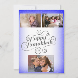 Tarjeta Festiva Feliz Janucá 3 Fotos de Familia