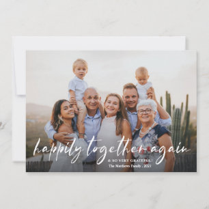 Tarjeta Festiva FELIZ Juntos De Nuevo Foto Moderna