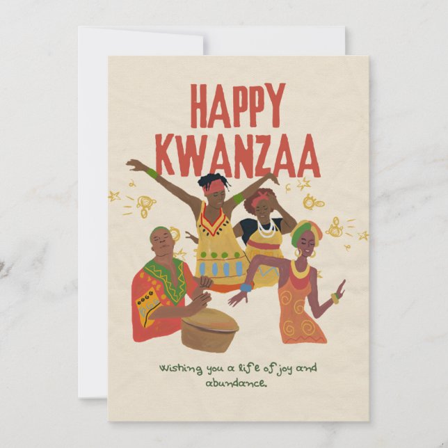 Tarjeta Festiva Feliz Kwanzaa (Anverso)