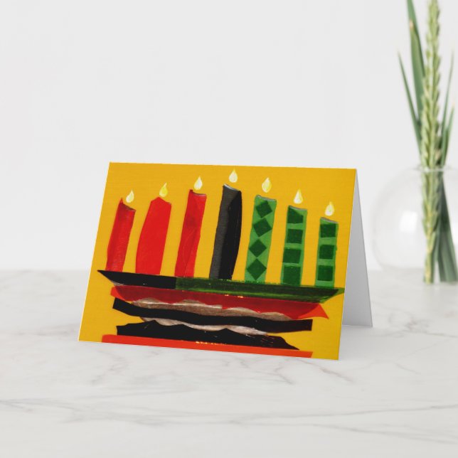 Tarjeta Festiva Feliz Kwanzaa (Anverso)