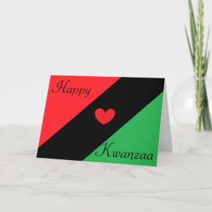 Tarjeta Festiva Feliz Kwanzaa con corazón