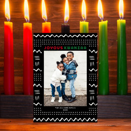 Tarjeta Festiva Feliz Kwanzaa Foto del patrón moderno de trapos de