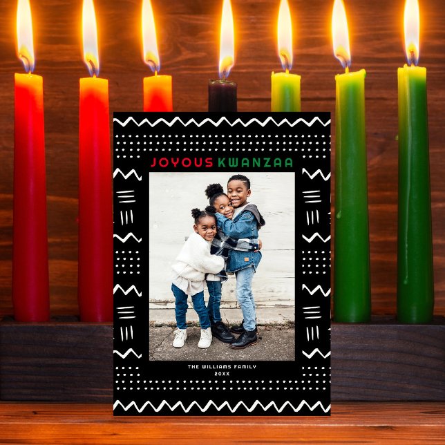 Tarjeta Festiva Feliz Kwanzaa Foto del patrón moderno de trapos de (Subido por el creador)