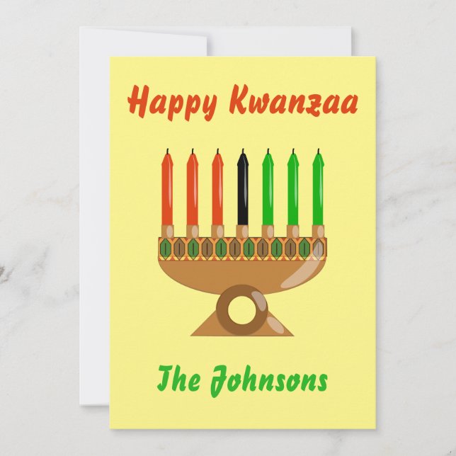 Tarjeta Festiva Feliz Kwanzaa Hermoso (Anverso)