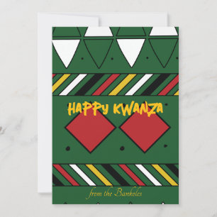 Tarjeta Festiva Feliz Kwanzaa Patrón Tribal Familiar Foto