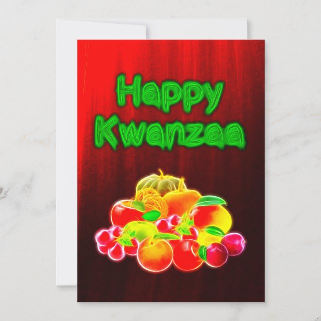 Tarjeta Festiva Feliz Kwanzaa primeras frutas (Anverso)