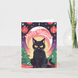 Tarjeta Festiva Feliz lo que sea contra los Navidades Gato Negro
