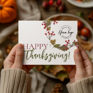 Tarjeta Festiva Feliz logo del Personalizado de Acción de Gracias
