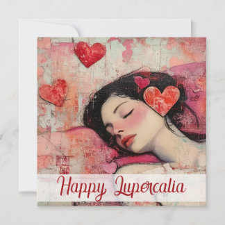 Tarjeta Festiva Feliz Lupercalia Collage Vintage Corazón de San Va