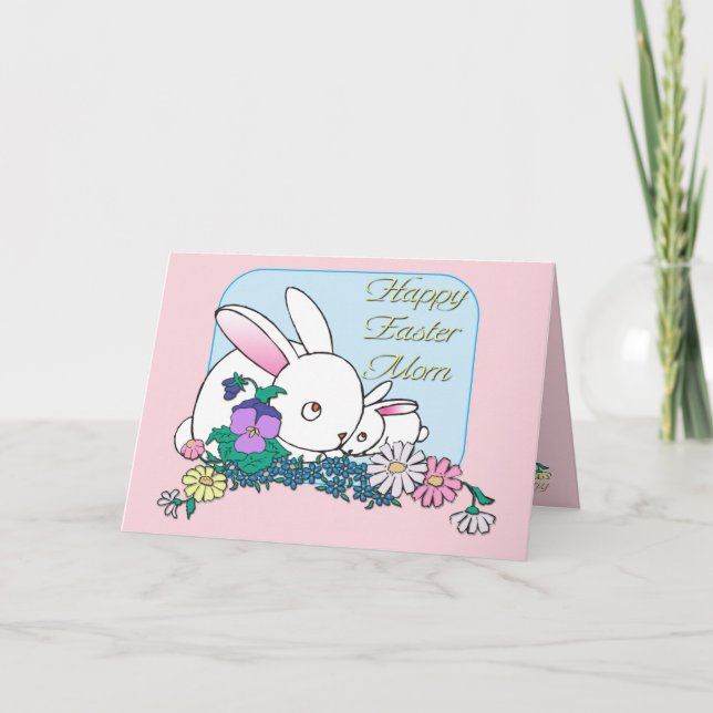 Tarjeta Festiva Feliz mamá de Pascua (Anverso)